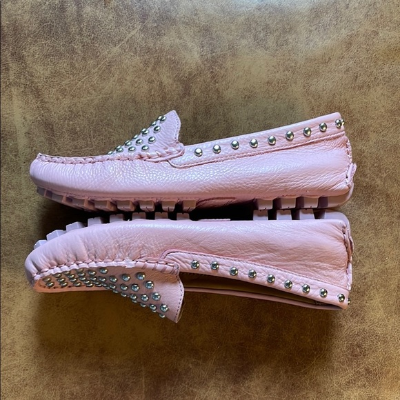 Coach Arlene Studded Leather Driving Moccasin Loafers Sz 5 B Pink - Picture 4 of 7